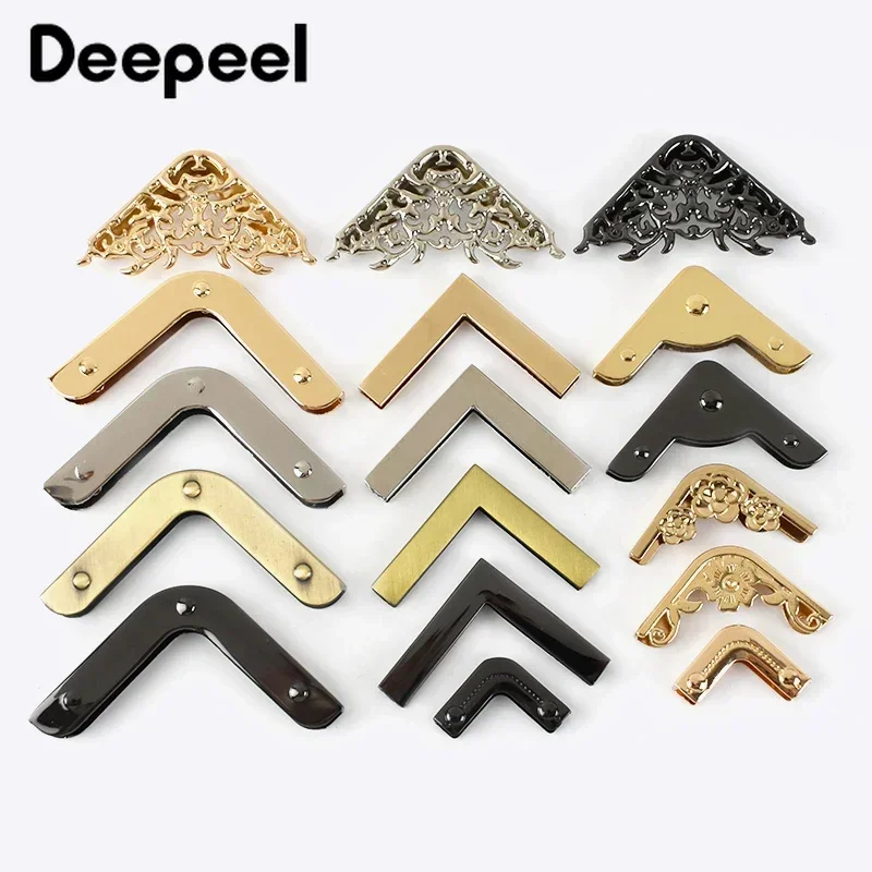 10/20pcs Metal Bag Corner Handbags Strap Cover Clasp Protector Corners Decor End Clips DIY Edge Banding Hardware Accessories