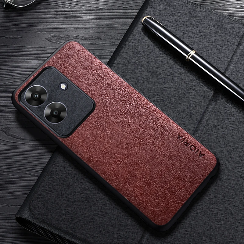 Luxury Leather Business Phone Case with Simple Design