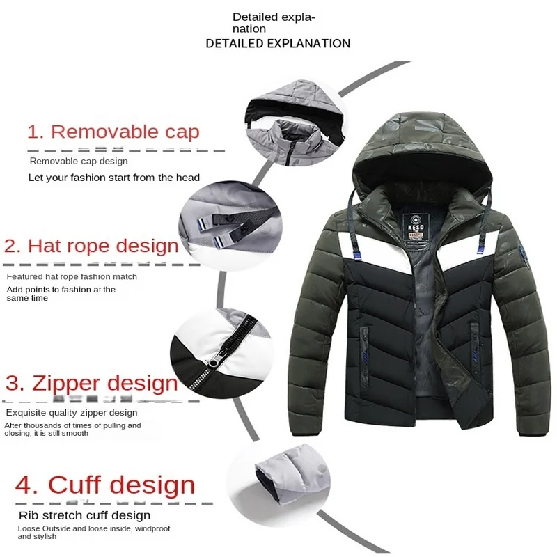 Outdoor Heating Jackets Militari Men's Cold Jacket Trekking Camping Bomber Sports Windbreak Mountaineering Withzipper