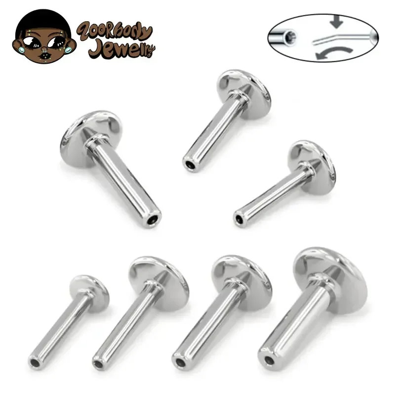 

10pcs/lot ASTM F136 Titanium 16G 18G 20G Push In Plug Back Base Stud Earrings Lips Nose Piercing Tragus Body Jewelry Accessories