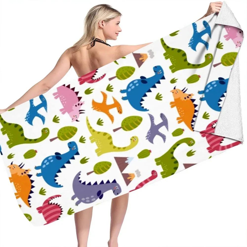 Dinosaur Series Beach Towel Microfiber Bath Towels Yoga Mat Sport Swimming Towels Absorbent Bath Towel For Girl Kids Gifts