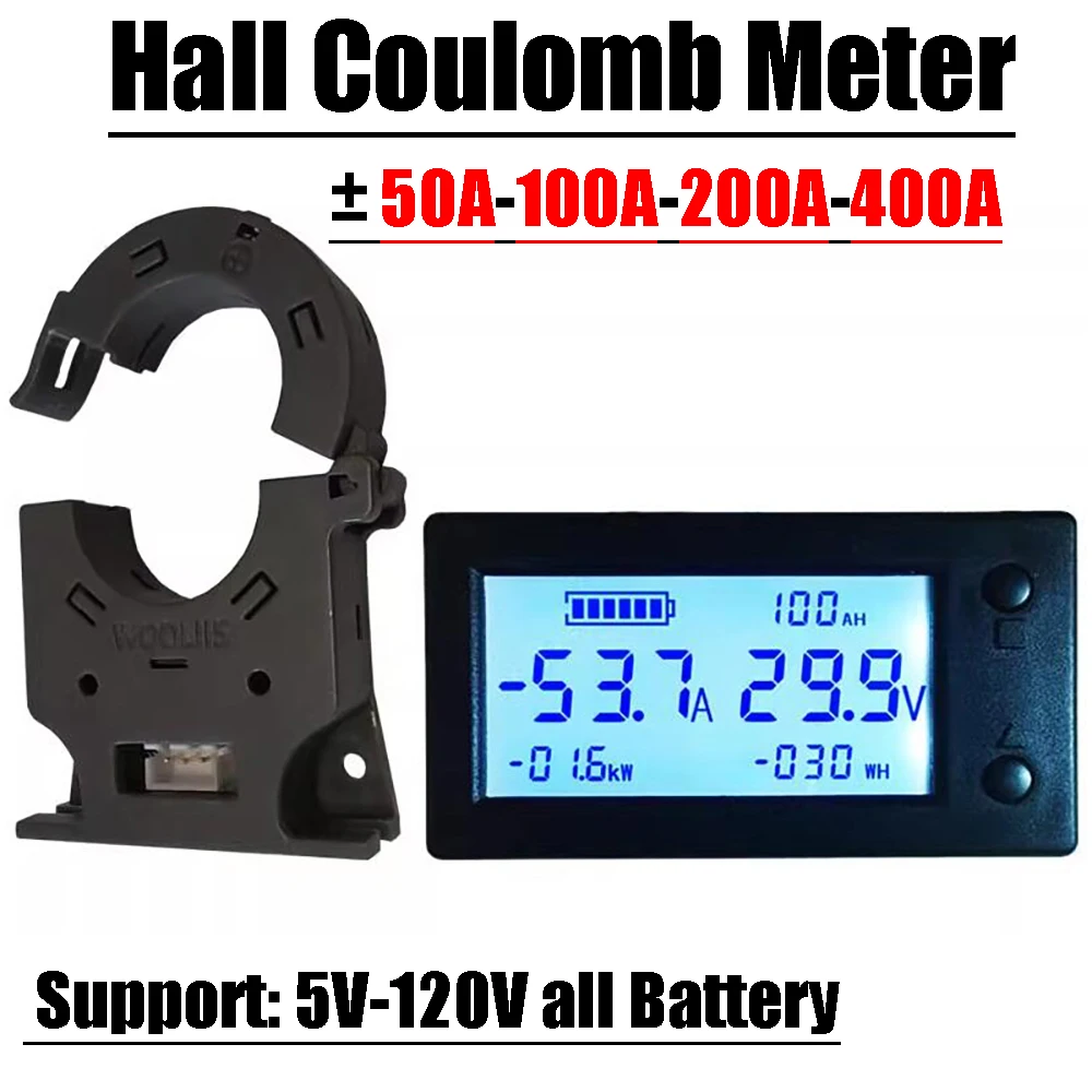 Bluetooth-Hall-Coulomb-Meter-100A-200A-400A-Voltage-Current-Power ...