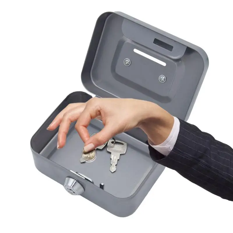 Metal Piggy Bank with Key Lock Money Box Money Saving Box Small Storage Box for Adults and Kids 5