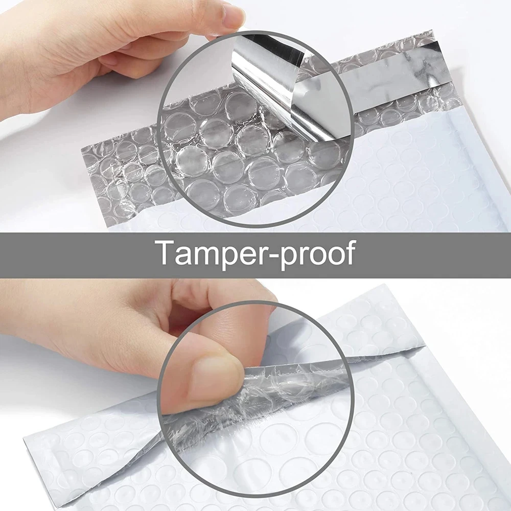 100pcs Bubble Mailers White Bubbles Small Business Supplies Delivery Package Packaging Shipping Bags Mailer Envelope Office 2