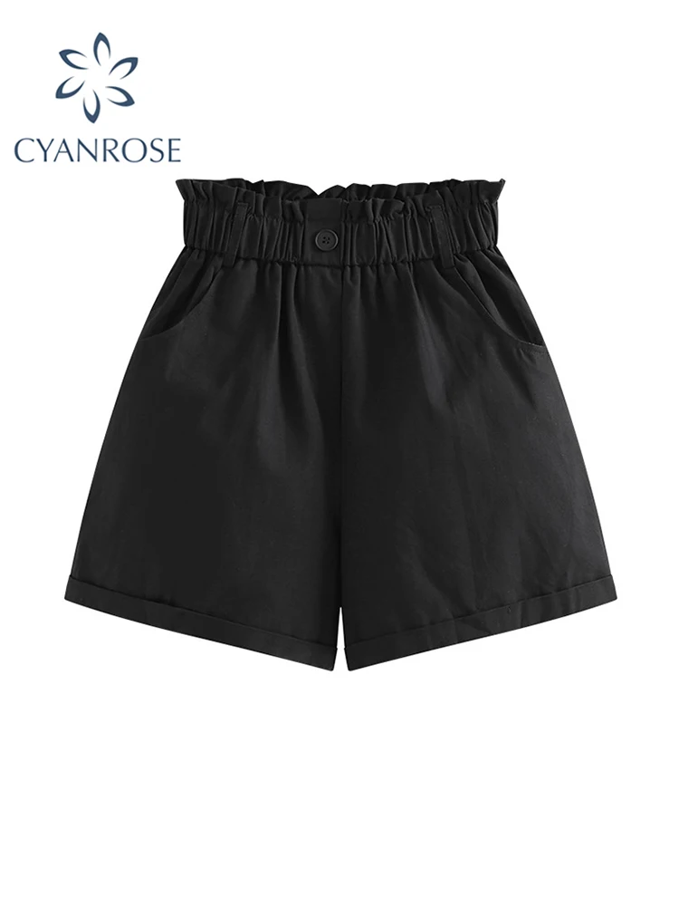 

Summer Women's Gothic Black Shorts Fashion Sexy High Waist Short Pants Ladies Streetwear Y2k Harajuku Korean Goth A Line Shorts