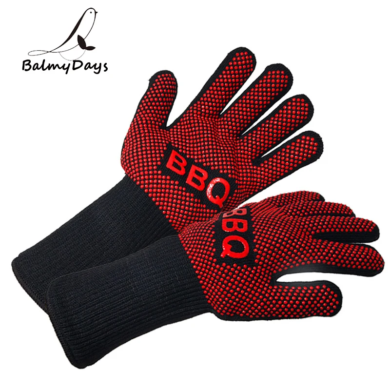 Silicone Heat Resistant Cooking Oven Mitt BBQ Hot Grilling Gloves 