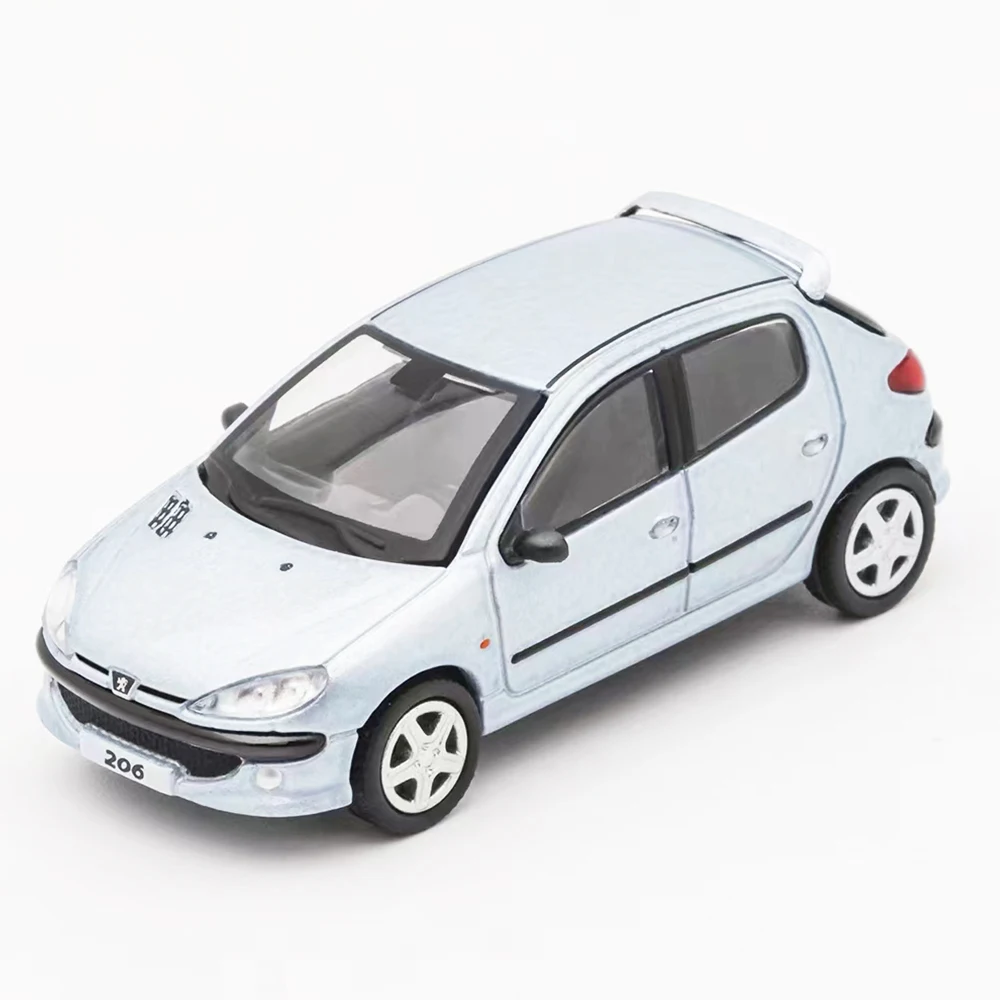 DCT 1/64 206 Model Car Vintage Vehicle Hatchback Diecast Car Collection Toy Station Vehicle Gift For Adults With Display Case 6