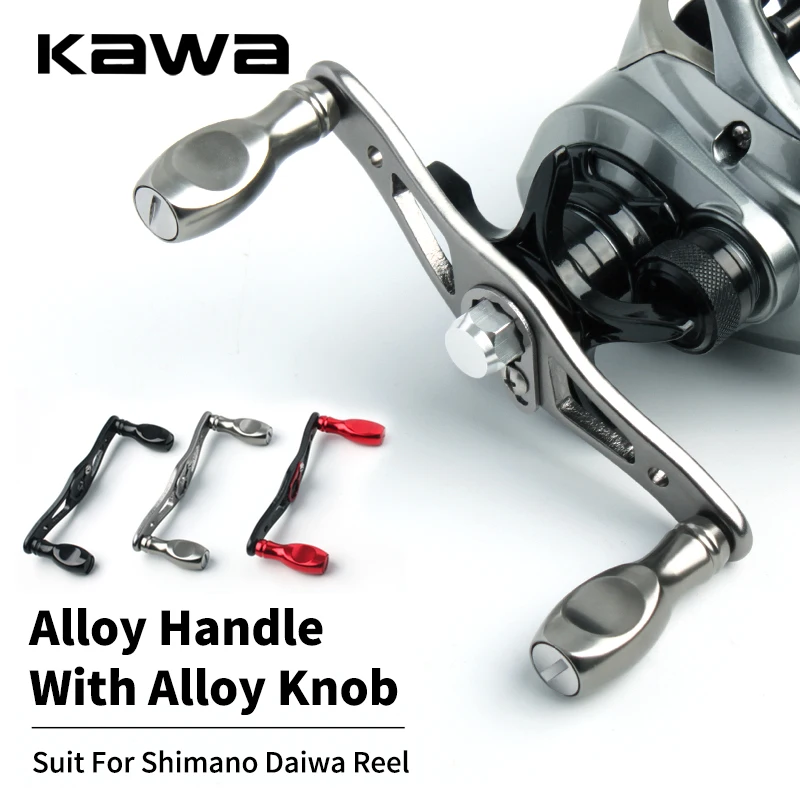 Kawa 1pc Fishing Reel Handle Metal Handle Wit Alloy Knobs Suit D/S Casting Fishing Reel For Promotion Tackle Accessory