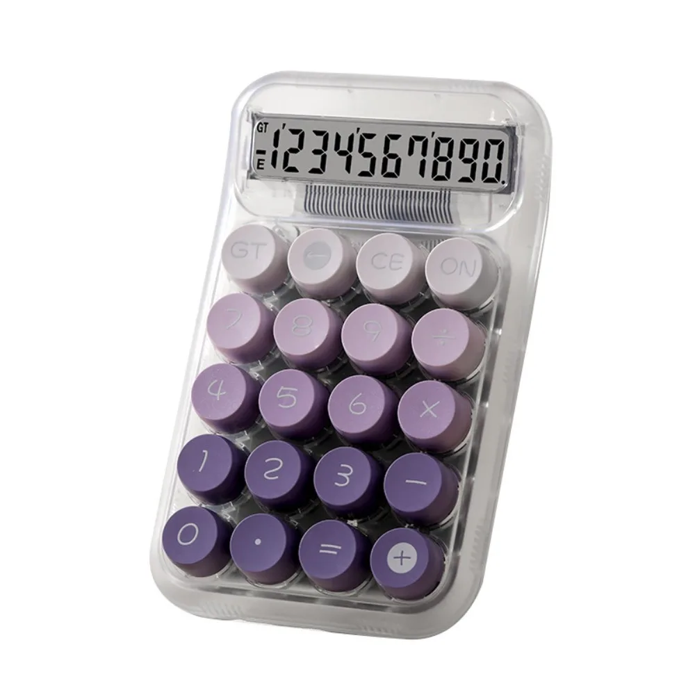 

10 Digits Display Transparent Electronic Calculator Creative Portable Digital Calculator Widescreen Colorful