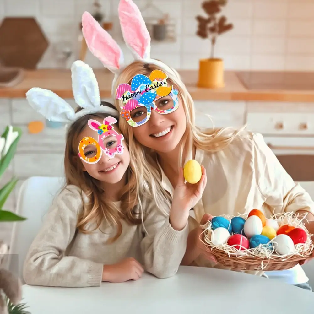 

Easter Glasses Toy Easter Egg Eyeglasses Easter Bunny Party Glasses Painted Eggshell Photo Prop