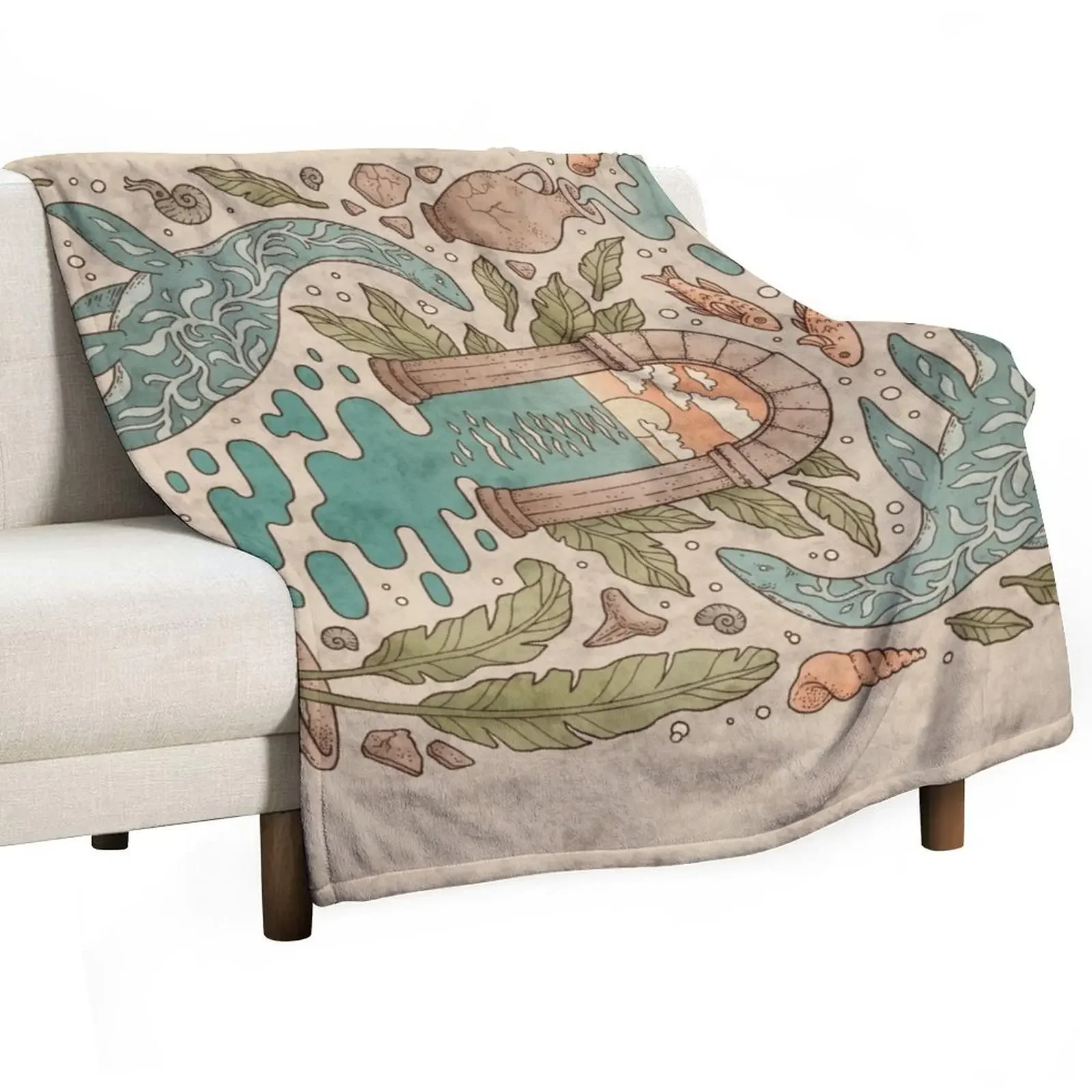 

Paradise Panthalassa Natural History Ocean Fantasy Art Throw Blanket Luxury Throw Soft Big Winter beds Hair Blankets
