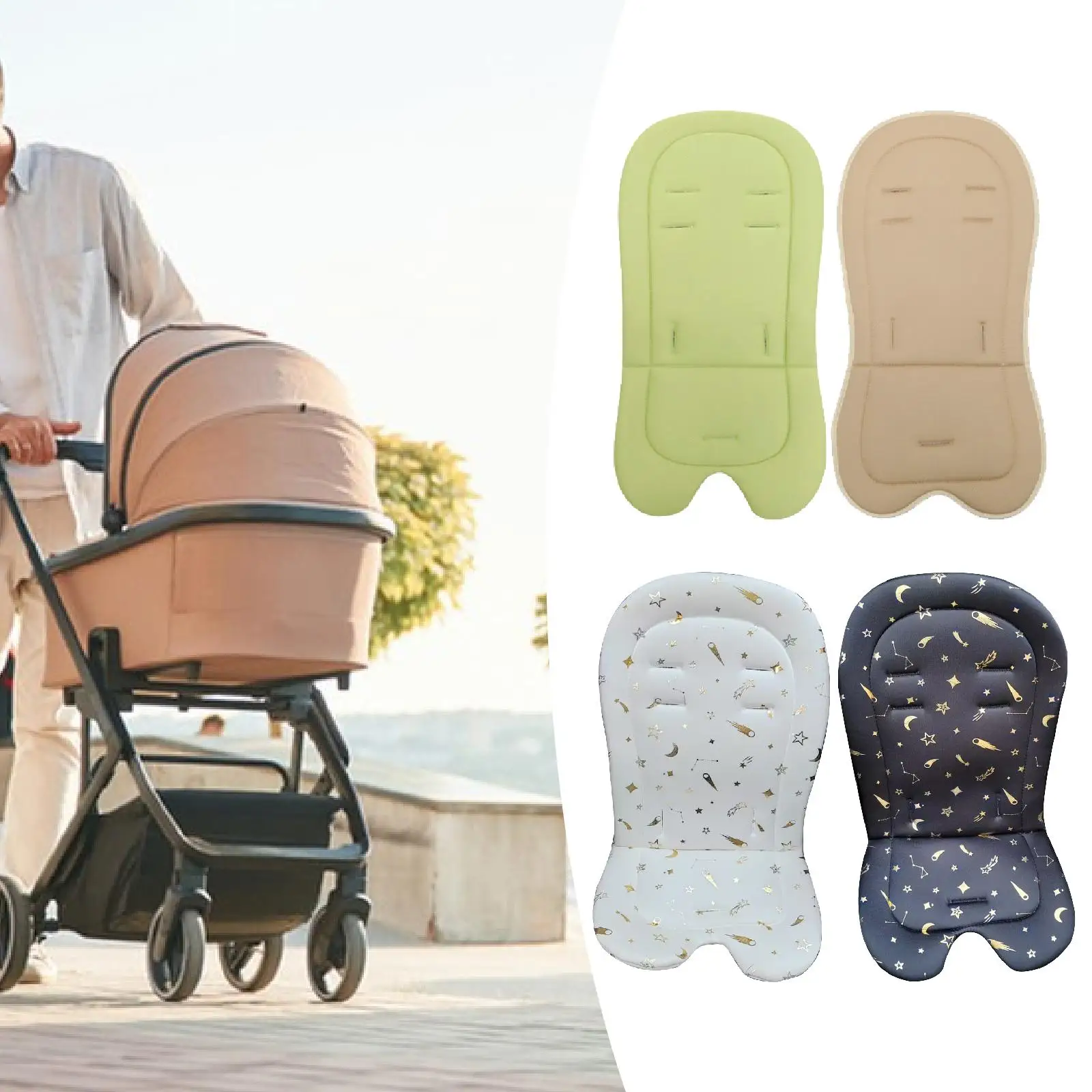 Carriage Cushion Universal Breathable Easy to Clean Portable Kids Stroller Seat Pad Baby Seat Pad Liner for Toddlers Girls Kids