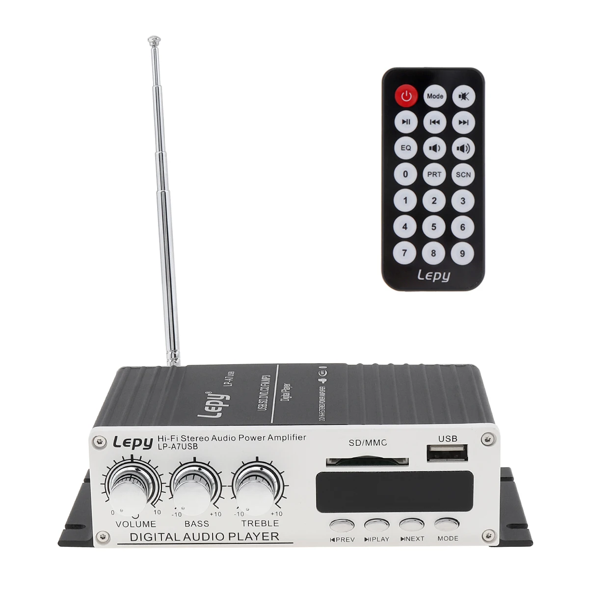 Bluetooth-compatible Car Mini Hi-Fi Stereo Audio Amplifier Auto Audio FM MP3 Player Support USB/SD/DVD/CD with Remote Controller