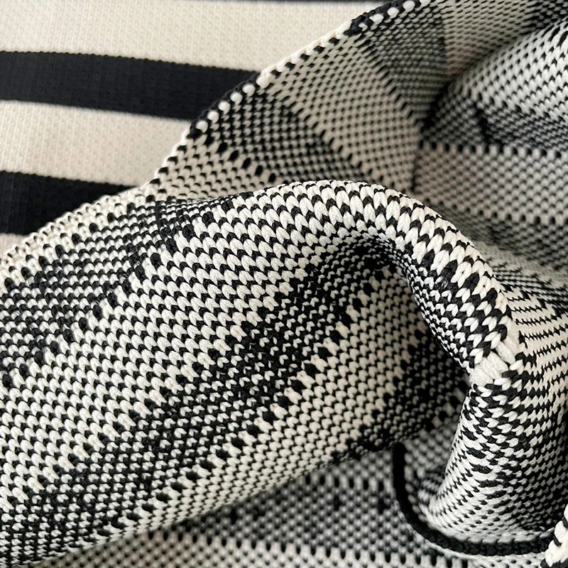 New Wide Striped Handmade Knitted Handbag Minimalist Korean Women Mini Knot Wrist Bag Tote Bag Student Reusable Shopping Bags