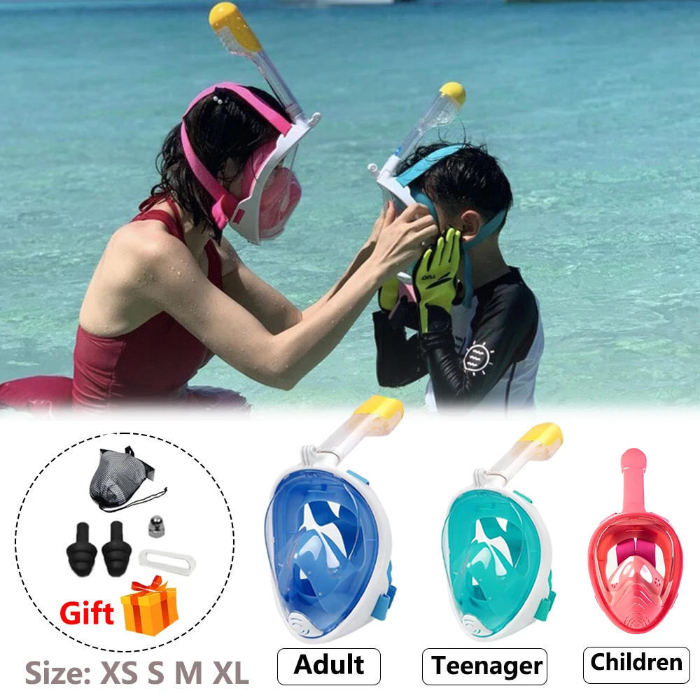 Professional Snorkeling Diving Mask Underwater Scuba Full Face Snorkel Mask Anti Fog Goggles for Kids Adult Swimming Equipment