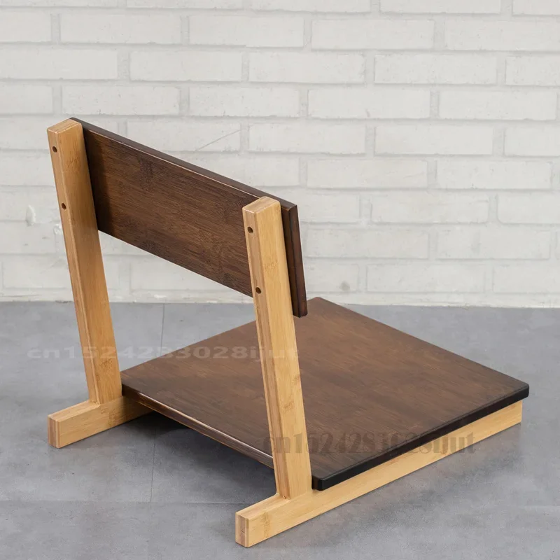 Bamboo Legless Chair, Tatami Floor Backrest, Japanese Style Zen Seat-Eco-Friendly Living Room Furniture, LED Desk Lamp