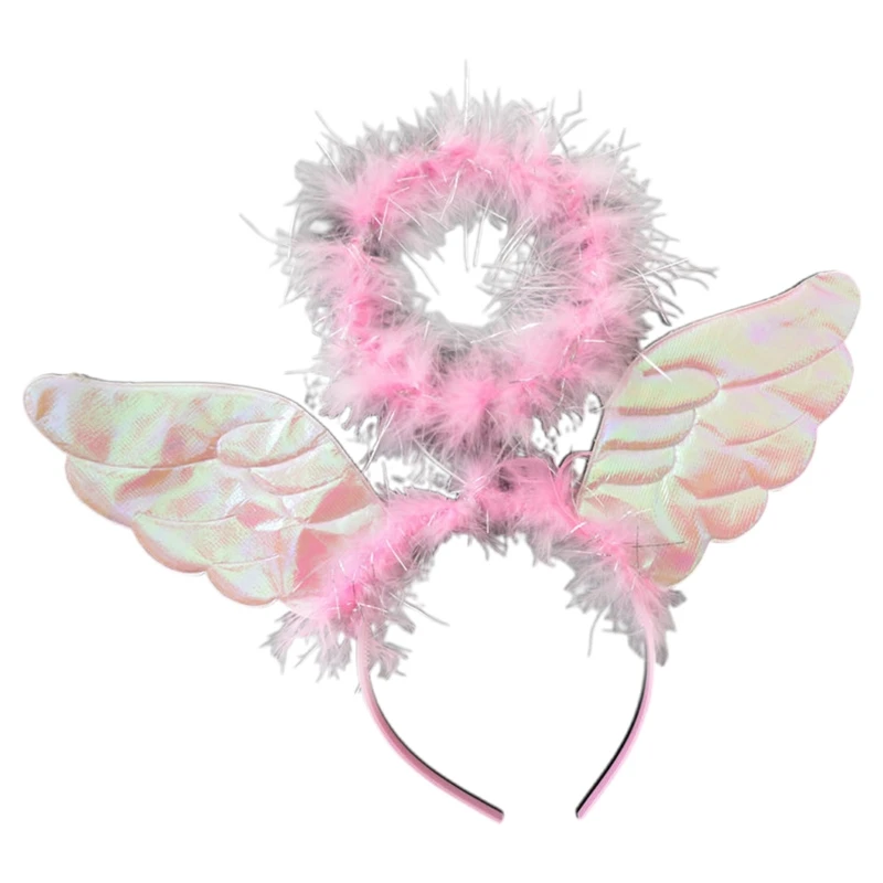 Cartoon Cute Headband Angel Wings Shape Hair Hoop Rave Party Headpiece Hair Band Party Cosplay Costume Props Unisex F3MD