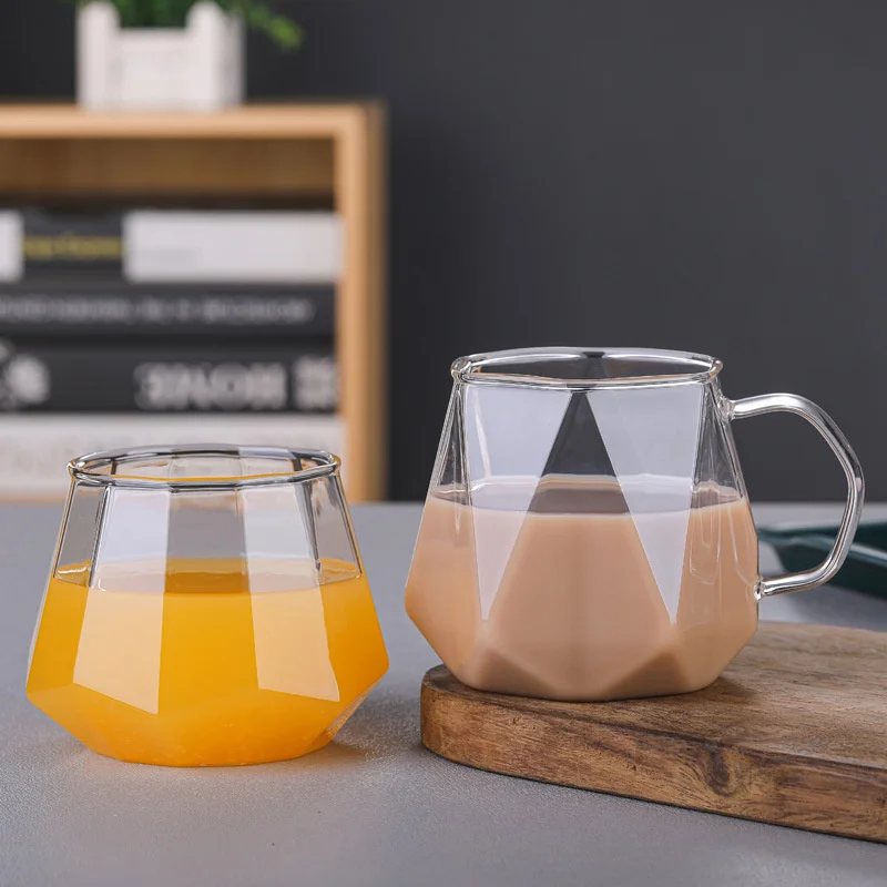 

Креативные прозрачные алмазные кофейные кружки с ручкой, 450 мл, чашка для молока, сока, воды, домашняя чашка, посуда для напитков