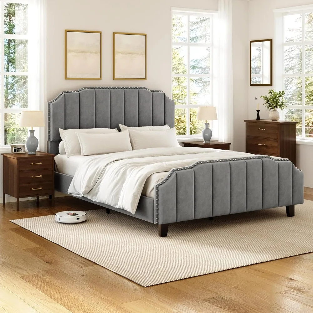 Queen Upholstered Platform Bed 3