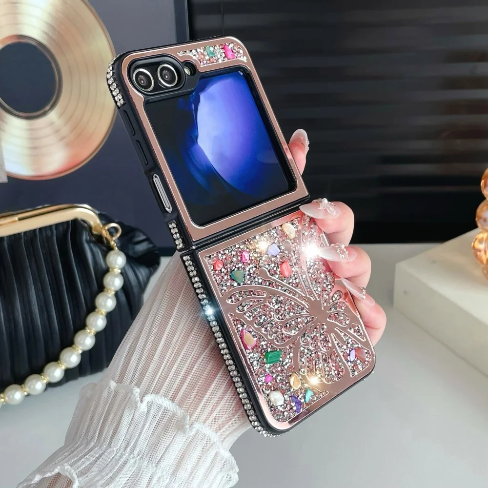 Elegant Glitter Diamond Butterfly Luxury Phone Case - Artistic Creative Blingbling Colorful Design