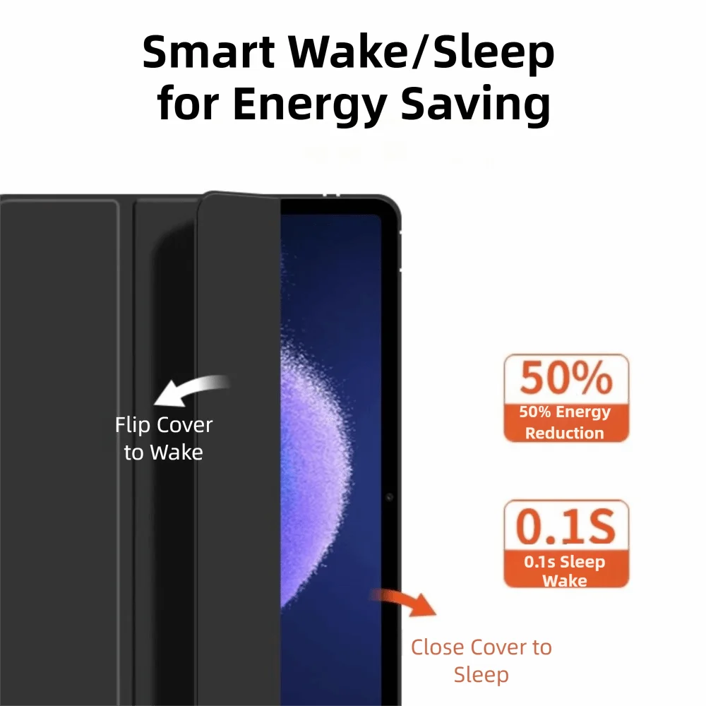 Smart Flip Cover with Tri-Folding Stand and Soft Silicone Design
