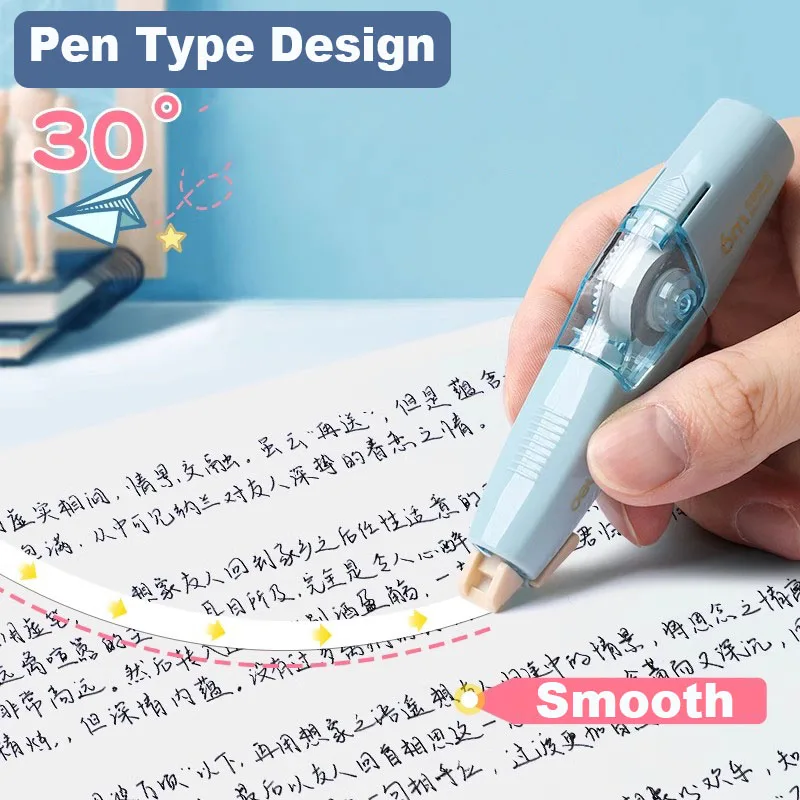 Correction Tape Deli Pen Tape Stationery Portable Refillable Refill for Kids Writing Error White Out Office Supplies