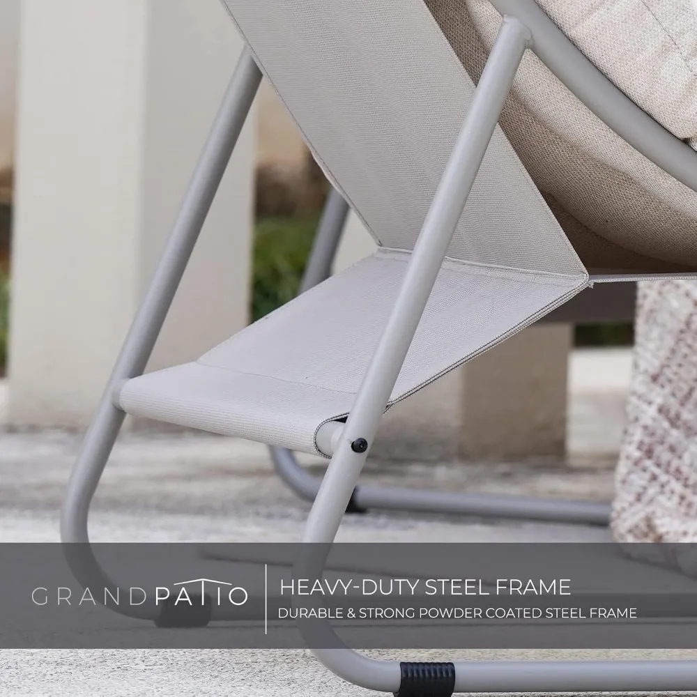 Outdoor Sofa Set, Comfy E-Coated Outdoor Furniture Set for 4 Person with Thick Olefin Cushions, Samba Patio Conversa 6