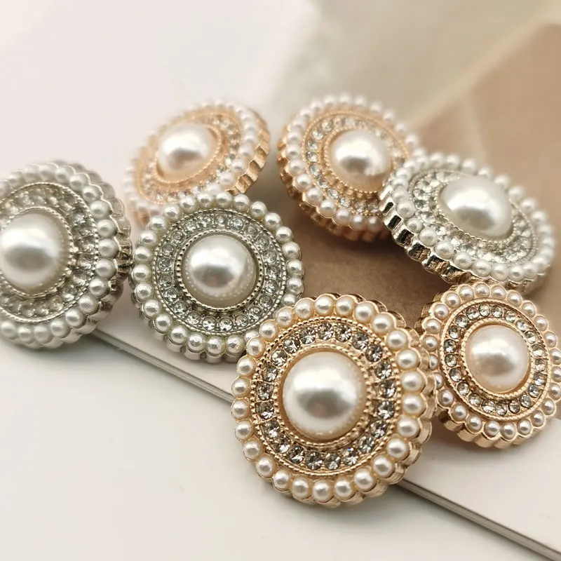 10 Pcs Small Metal Buttons - 15mm Pearl Style Decorative Buttons For DIY Sewing & Crafts - View #7