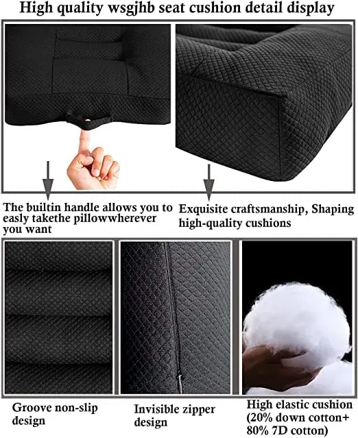 Portable Car Seat Booster Cushion Heightening Height Boost Mat Breathable Driver Expand Field Of View Lift Interior Seat Pad 5