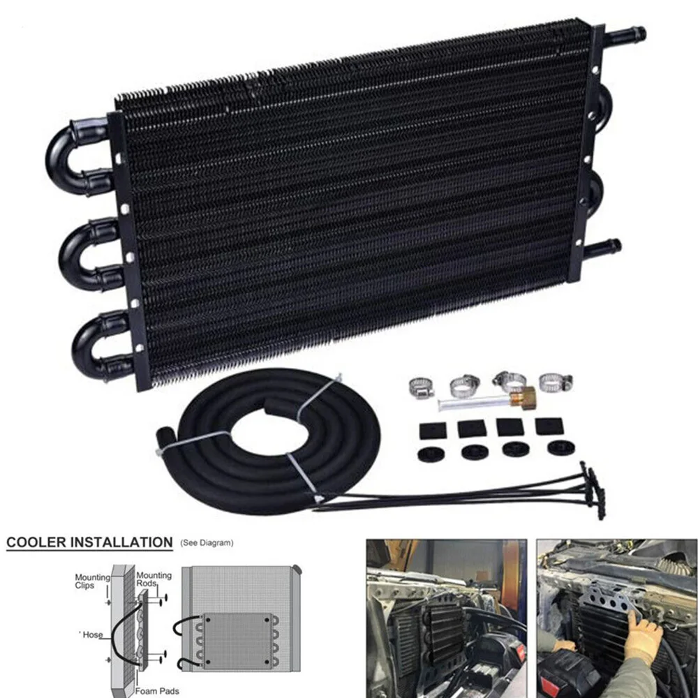 AluminumUniversalOilCoolerKitOilRadiatorCarAutoTransmission