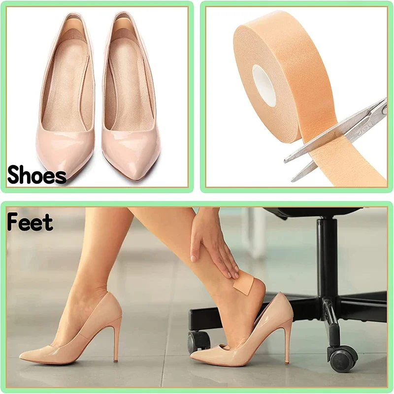 Heel cushion insole 2.5/5M women silicone gel heel cushion protector foot feet care shoe insert pad insole sticker useful heel protector cushion tape