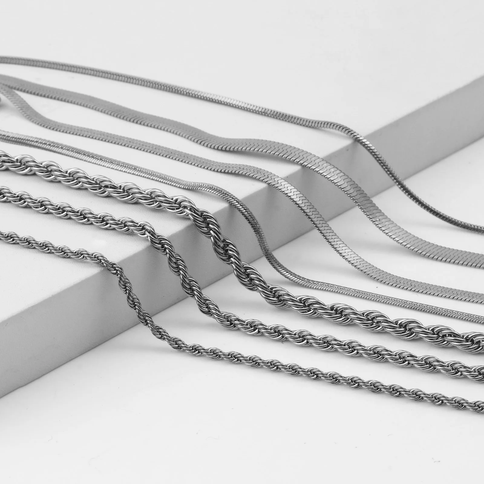 Silver Anklet Bracelet Stainless Steel Link Chain Anklet Silver Color For Women Beach Foot Leg Chain Ankle Bracelets Jewelry Gift 23.5cm long 1 Piece