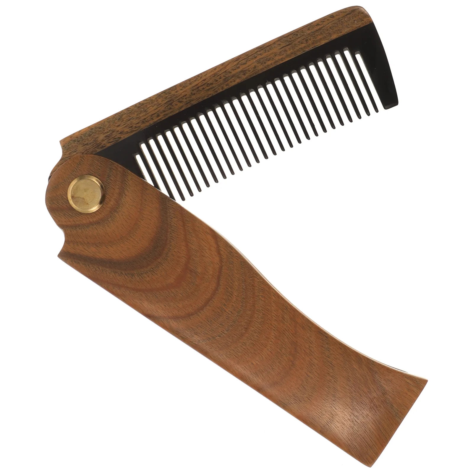 Natural Horn Wooden Comb Folding Beard Wood Small Wooden Green Sandalwood Men Foldable Travel
