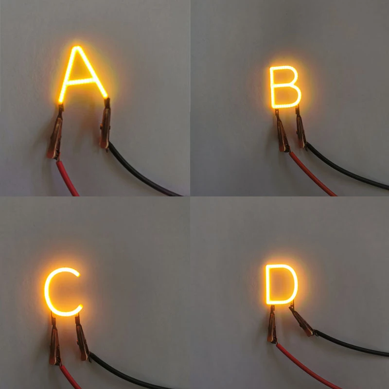 English Letter Filament COB LED Filament DC3V Candle Edison Yellow Diodes Party Decoration Light Accessories DIY