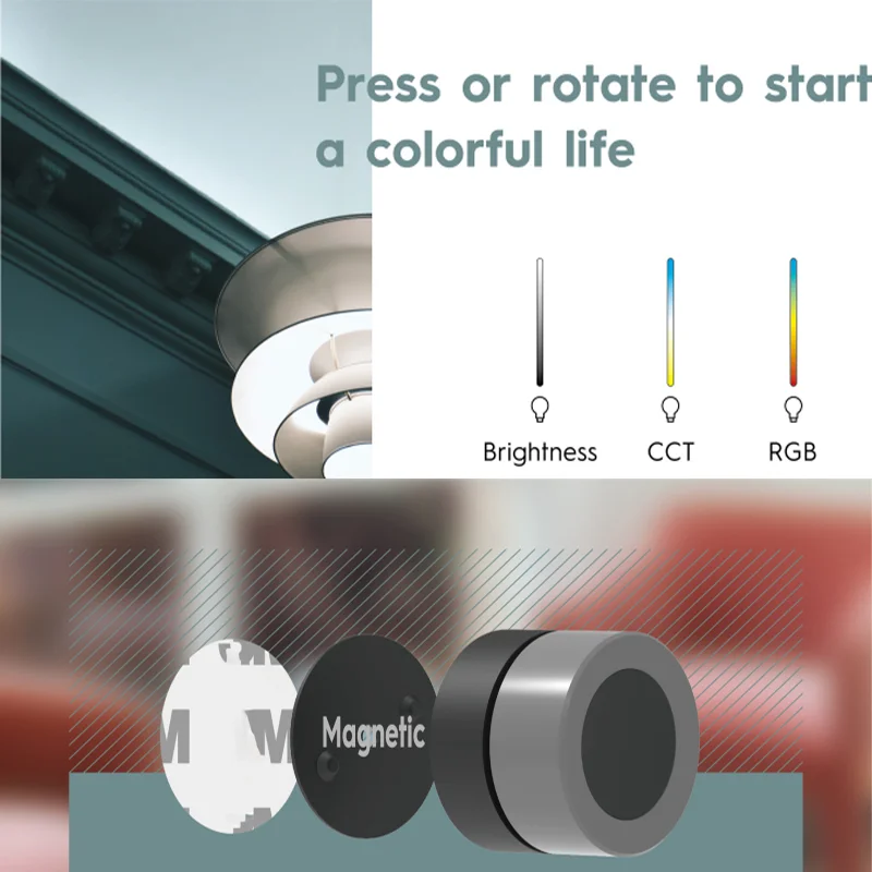 Wireless Zigbee Button Switch Tuya Smart Home Knob Switch Smart Scene Remote Controller Work With ZigBee Hub Life