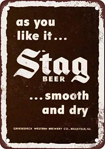 

Vintage Metal Sign Poster Tin Art 12x8,1949 Stag Beer,Aluminum Metal Signs VintageFunny Warning Signs Metal Tin Sign Aluminum Si