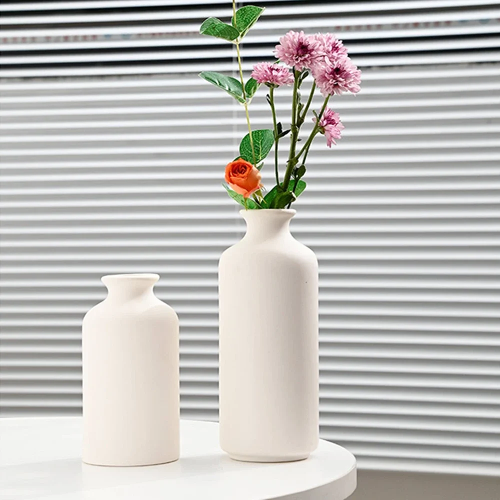 Minimalist Ceramic Vase Nordic Black and White Flower Vases Home Living Room Dried Flower Pot Decor Korean Style Home Decoration 4