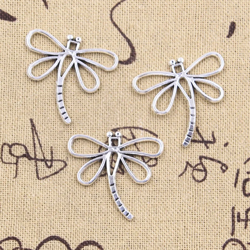 

10 шт., подвески в виде стрекозы, 28x30 мм