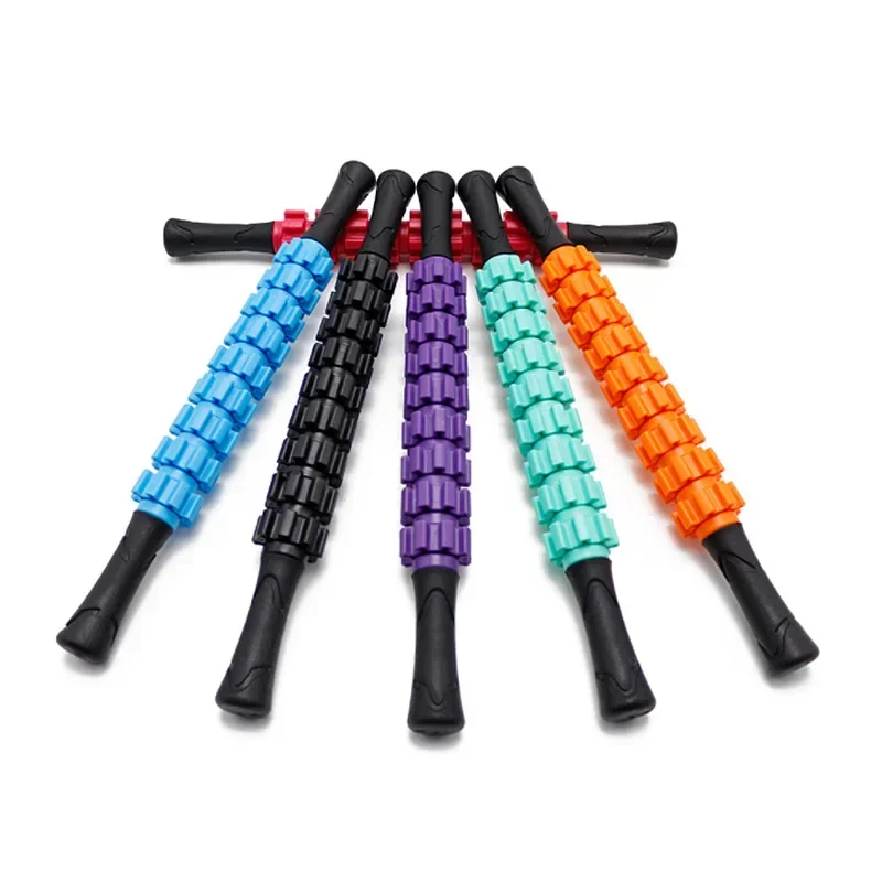 9-Wheel Anti Cellulite Massager Stick Trigger Point Stick Body Foot Face Leg Slimming Massage Yoga Gym Muscle Roller Sticks