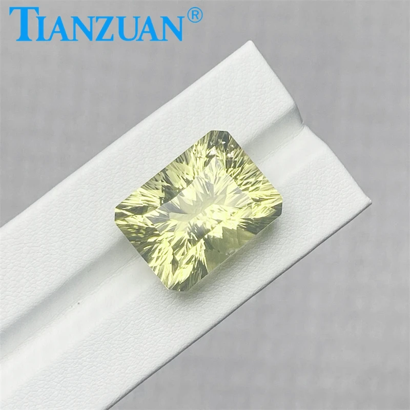 28.55ct Natural Citrine Greenish Yellow Color Octagonal Shape Brilliant Cut Loose Gem Stone with GRC Certified