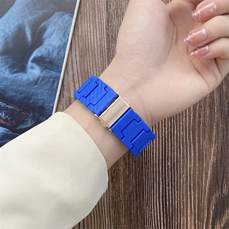 Carbon fiber for apple watch ultra 2 49mm band 45mm 44mm 40mm 41mm 38/42mm pattern Bracelet iwatch Series 9 8 7 6 5 4 3 SE strap