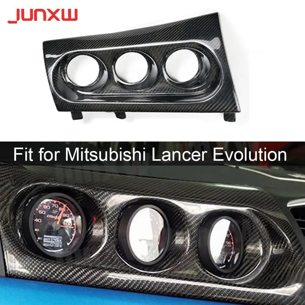 Cruscotto In Fibra Di Carbonio Triple Gauge Pod Holder Panel Trim Frame Cover Per Mitsubishi Lancer Evolution Evo 10 Evo X M7 2008-2012