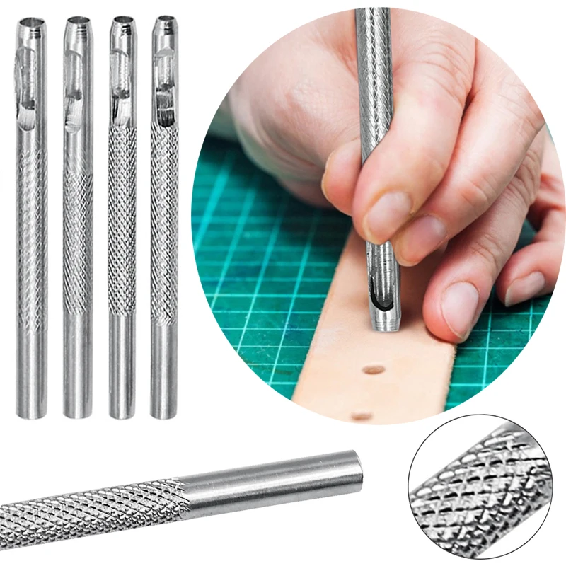 

1/4Pcs 25-40mm Steel Leather Hole Puncher Belt Hollow Round Hole Punching Cutter Clothing Tool Sewing Accessories Leather Tools