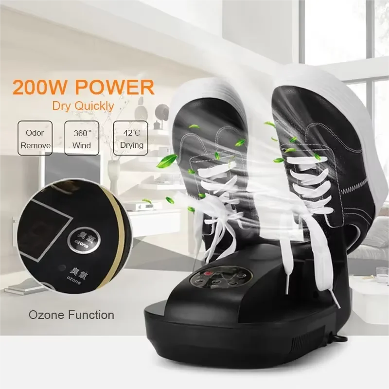 HOMEFISH Quick-Drying Shoe Dryer Warmer with Ozone Odor Removal Foldable Heater for Gloves Socks & Hats Customizable Length