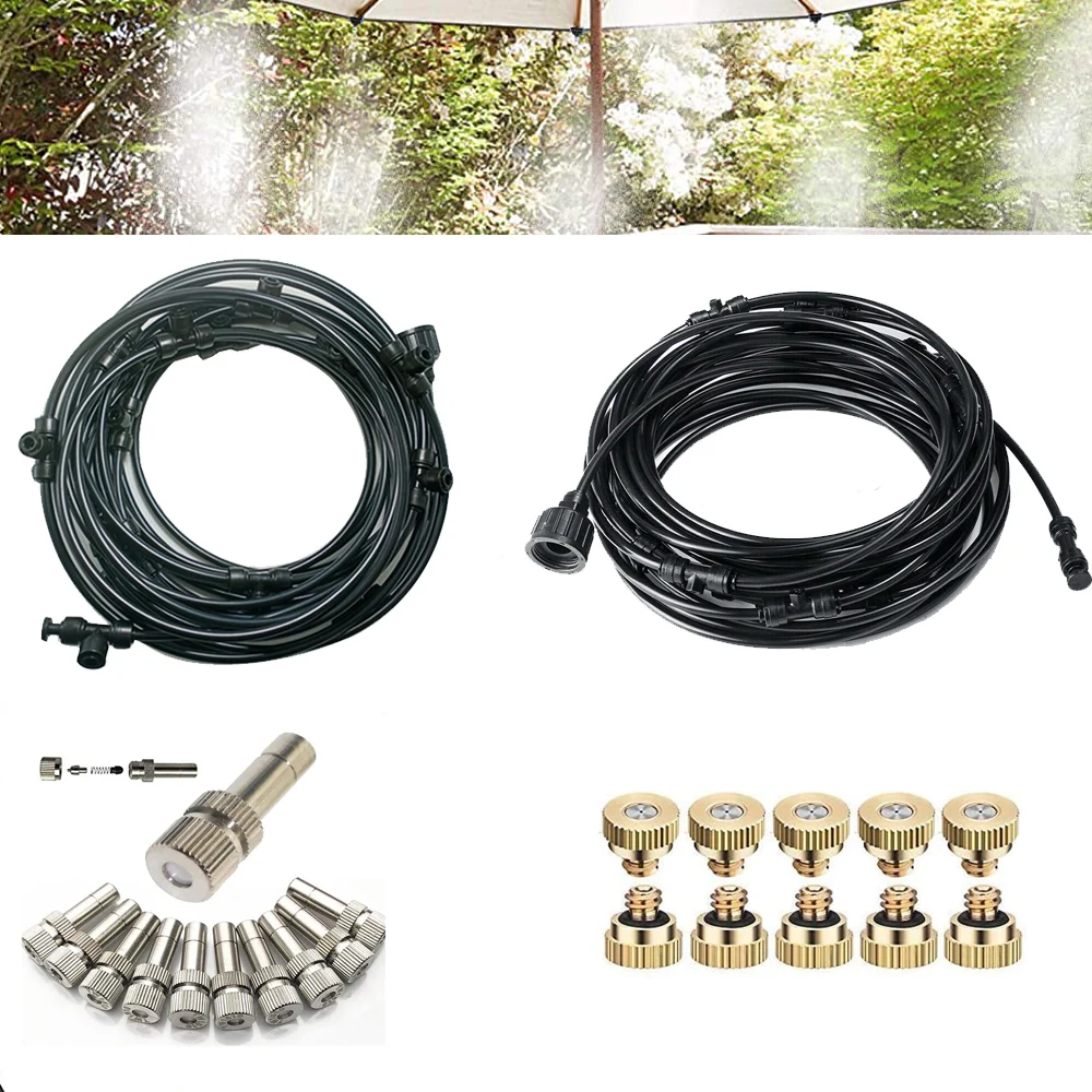Low Pressure Misting Cooling System Mister Kit Outdoor Water Sprayer