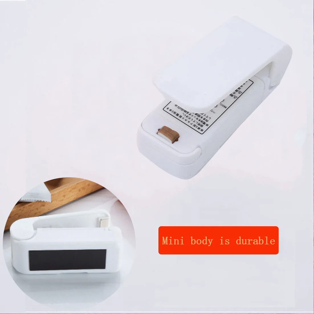 EHOTER Mini Scelleuses De Sacs 2 en 1, Machine à Sceller sous Vide pour Snacks, Mini Ferme-Poche Rechargeable, Scellement Et Découpe pour Garder Les Aliments Frais (Blanc