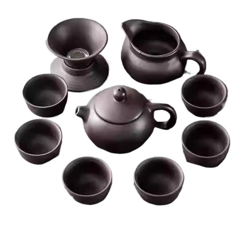 Purple Sand Kung Fu Tea Set Home Living Room Japanese Simple Cup Teapot Teacups Teasea Tea Leakage Ceremony
