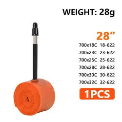 Ultralight TPU Road Bicycle Inner Tube with 65mm French Valve - 45mm (1PCs)