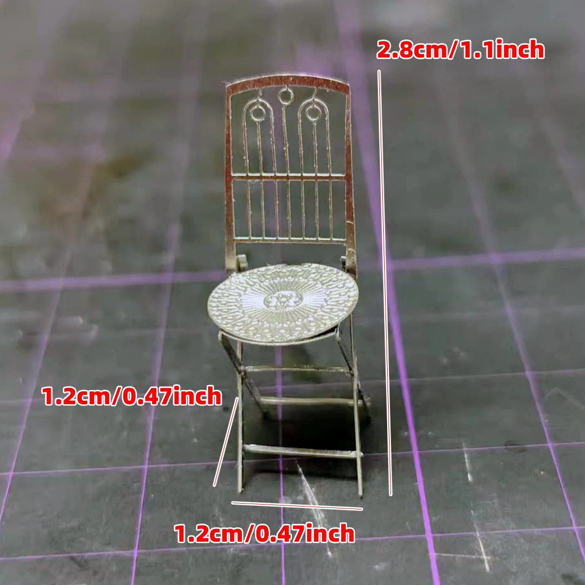 1/35 포토 이트치 PE 샌드 테이블 디오라마 스케일 모델 키트 금속 스테인리스 스틸 야외용 접이식 의자 접이식 원형 테이블