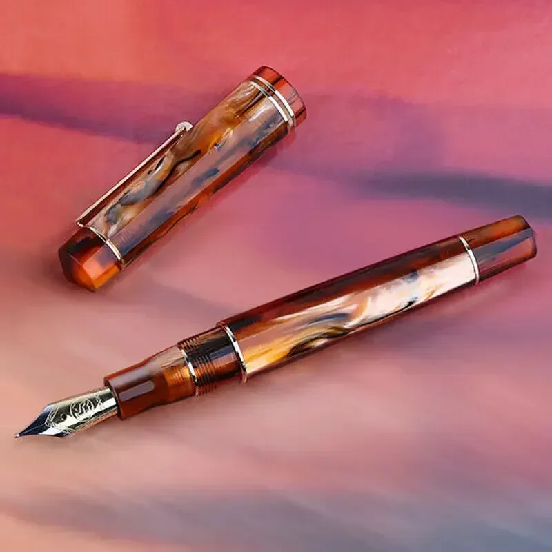 MOONMAN M800 Acrylic Luxury Fountain Pen BOCK F nibs writing Ink Pen High-end gift pen for business Office Writing Supplies 3